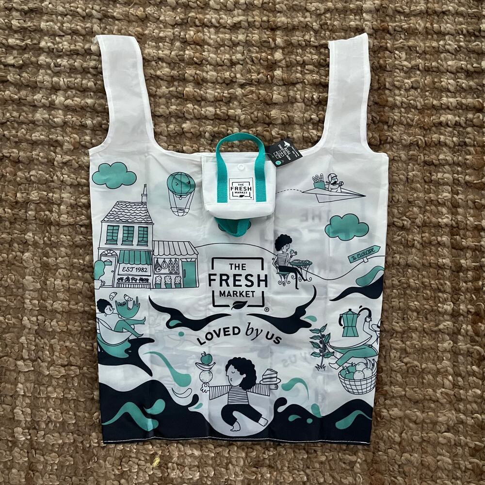 The Fresh Market Mini Folding Tote Reusable Bag Limited Edition NWT